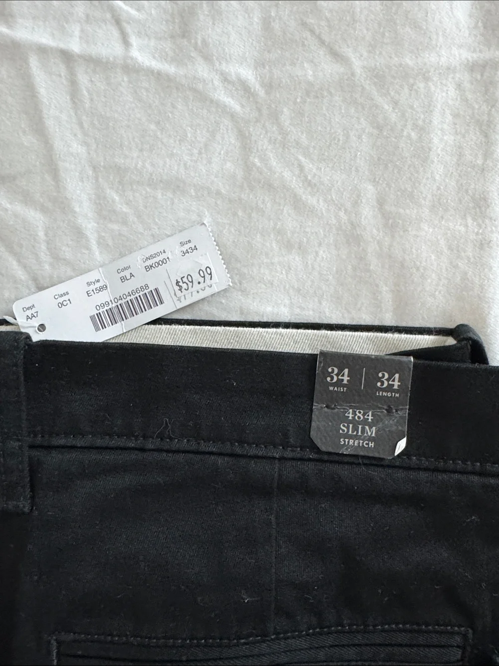 JCrewMen's Black 484 slim chino Pants